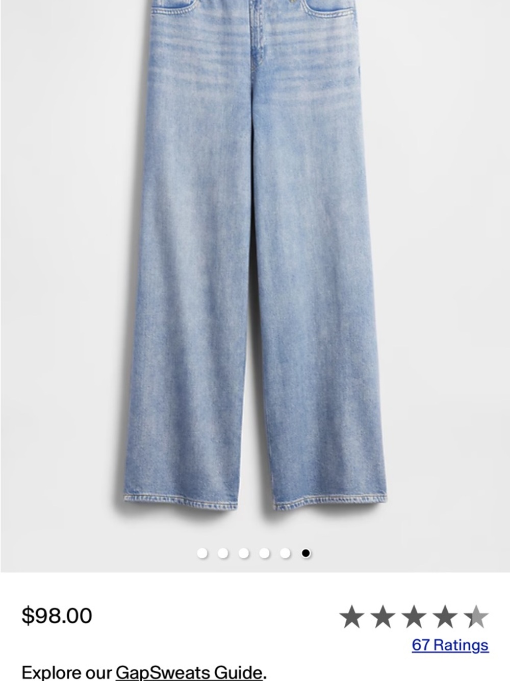 💛 GAP Light Blue Wide-Leg Jean Sweatpants - Picture 5 of 10